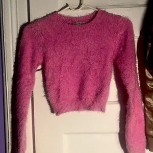 Pinky furry skirt set